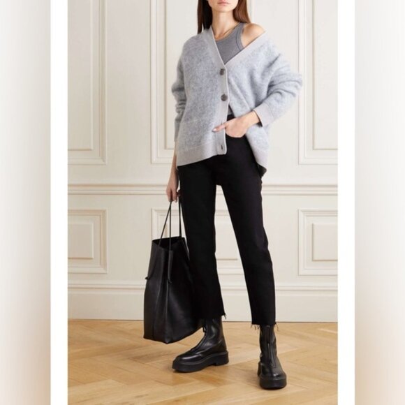 NWOT RE/DONE ORIGINALS Stove Pipe High Rise Raw Hem Jet Black SELF/CORP Jeans 26 - Picture 1 of 16